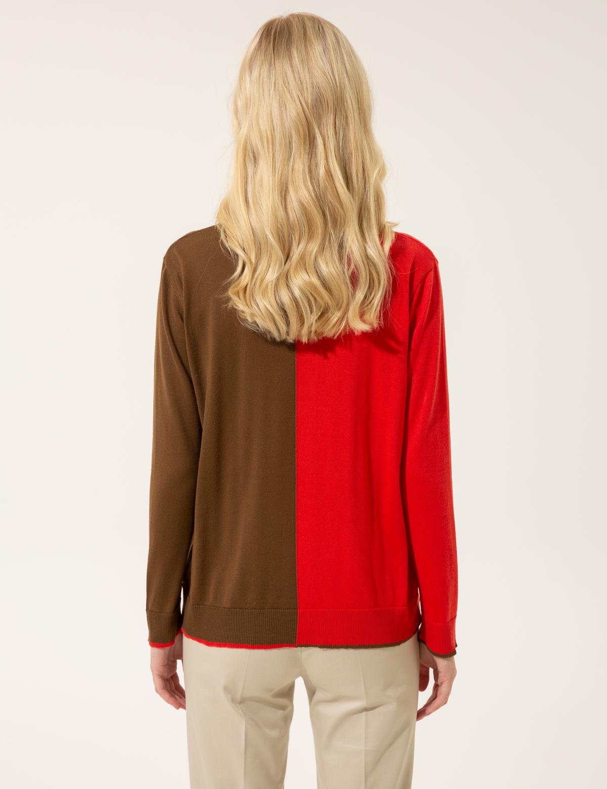 Turuncu Regular Fit V Yaka Kazak - 50244892017