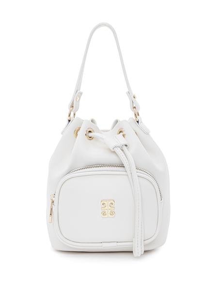 Beyaz Büzgülü Çanta - 50260523004