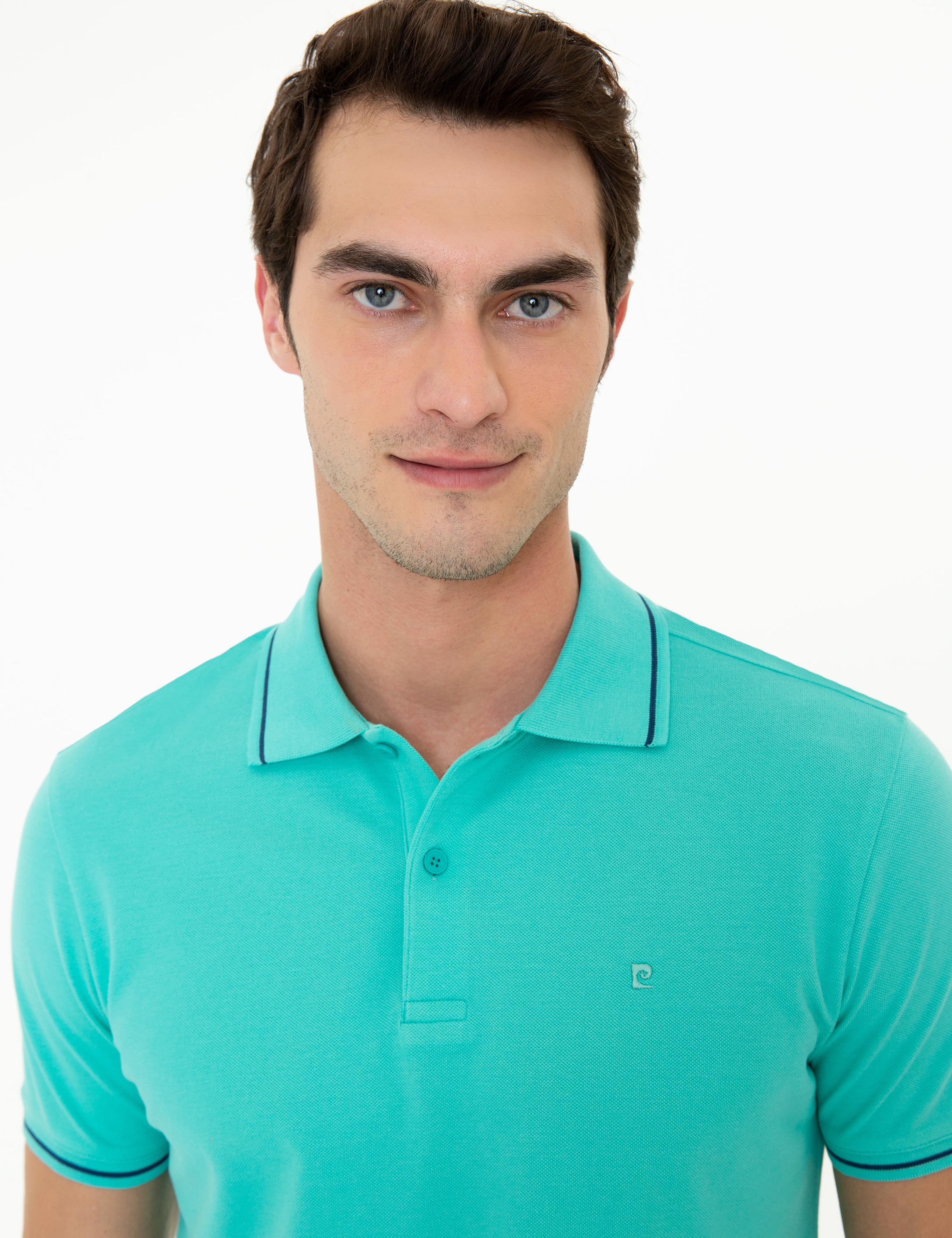 Mint Yeşili Slim Fit Polo Yaka Basic Tişört