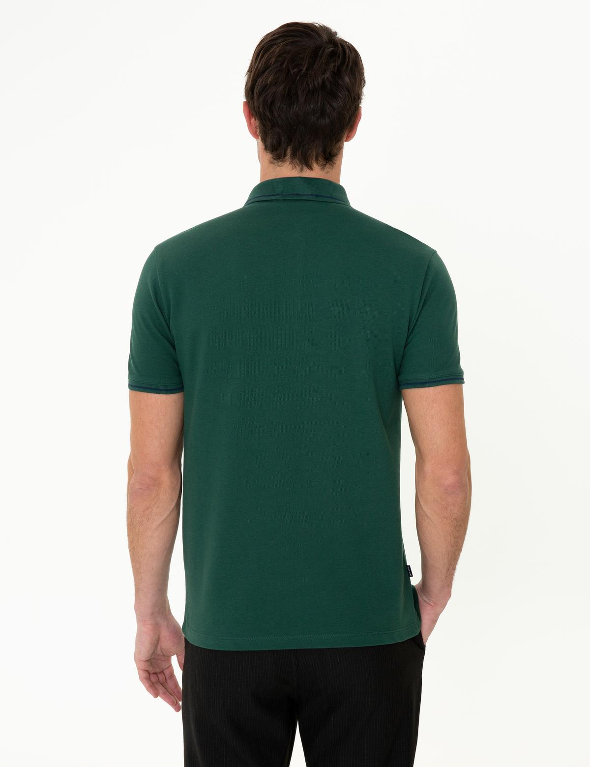 Koyu Yeşil Slim Fit Polo Yaka Basic Tişört - 50252448149