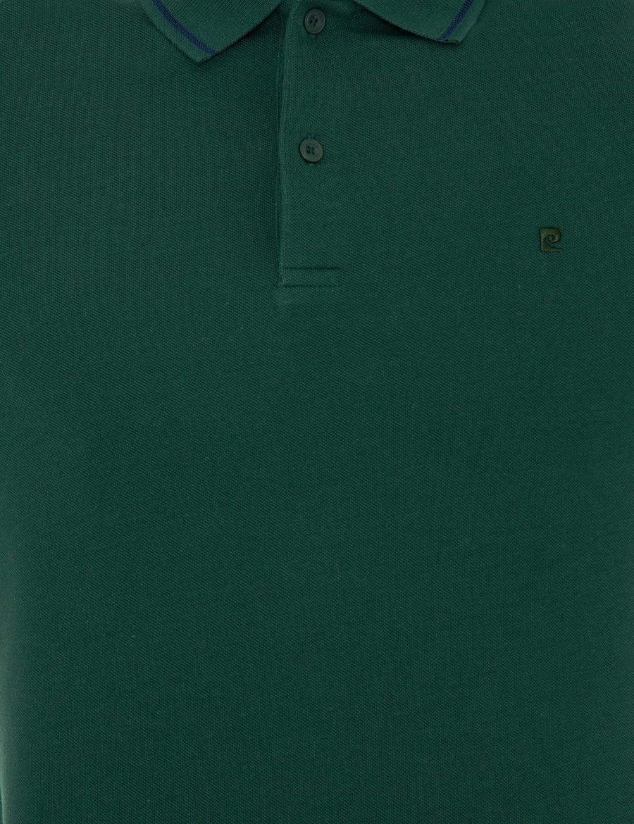Koyu Yeşil Slim Fit Polo Yaka Basic Tişört