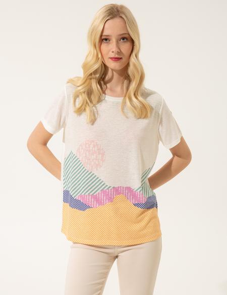 Beyaz Regular Fit Tişört - 50246081007