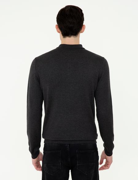 Antrasit Melanj Slim Fit Basic Kazak - 50248550046