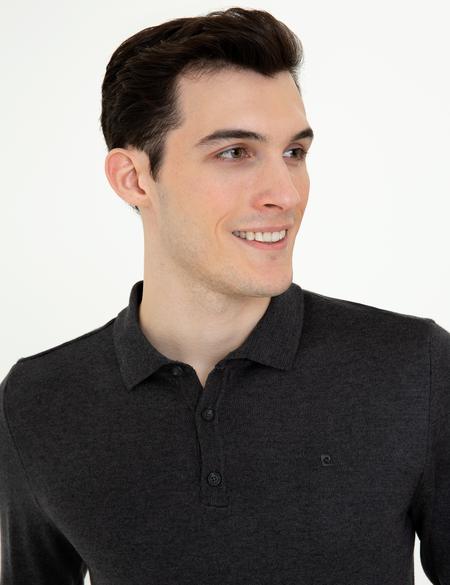 Antrasit Melanj Slim Fit Basic Kazak - 50248550046