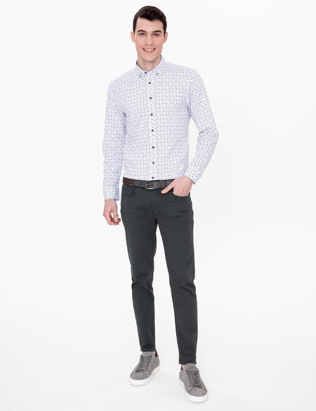 Haki Slim Fit Uzun Kollu Gömlek - 50249764016