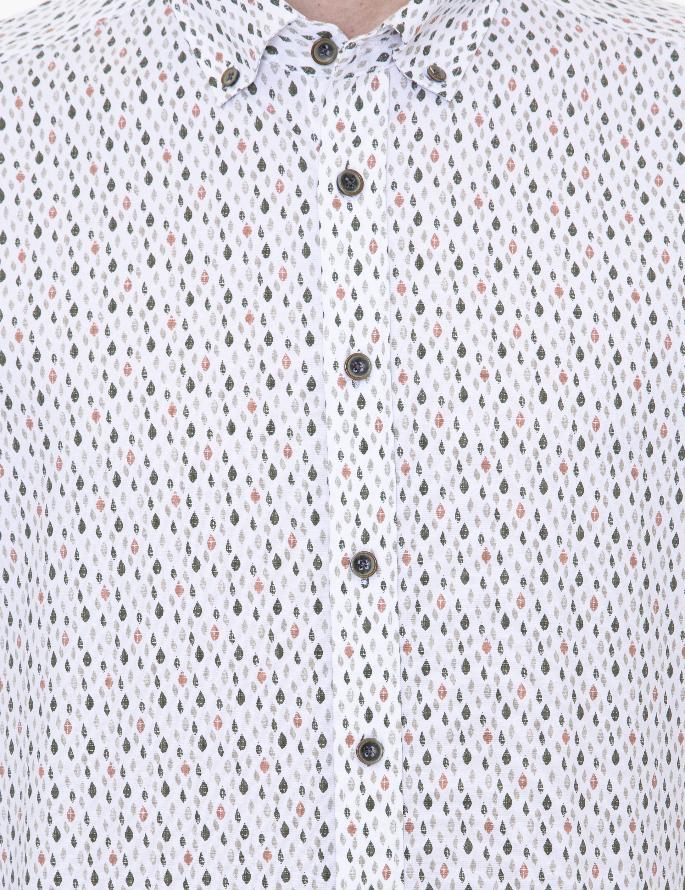 Haki Slim Fit Uzun Kollu Gömlek - Image 6