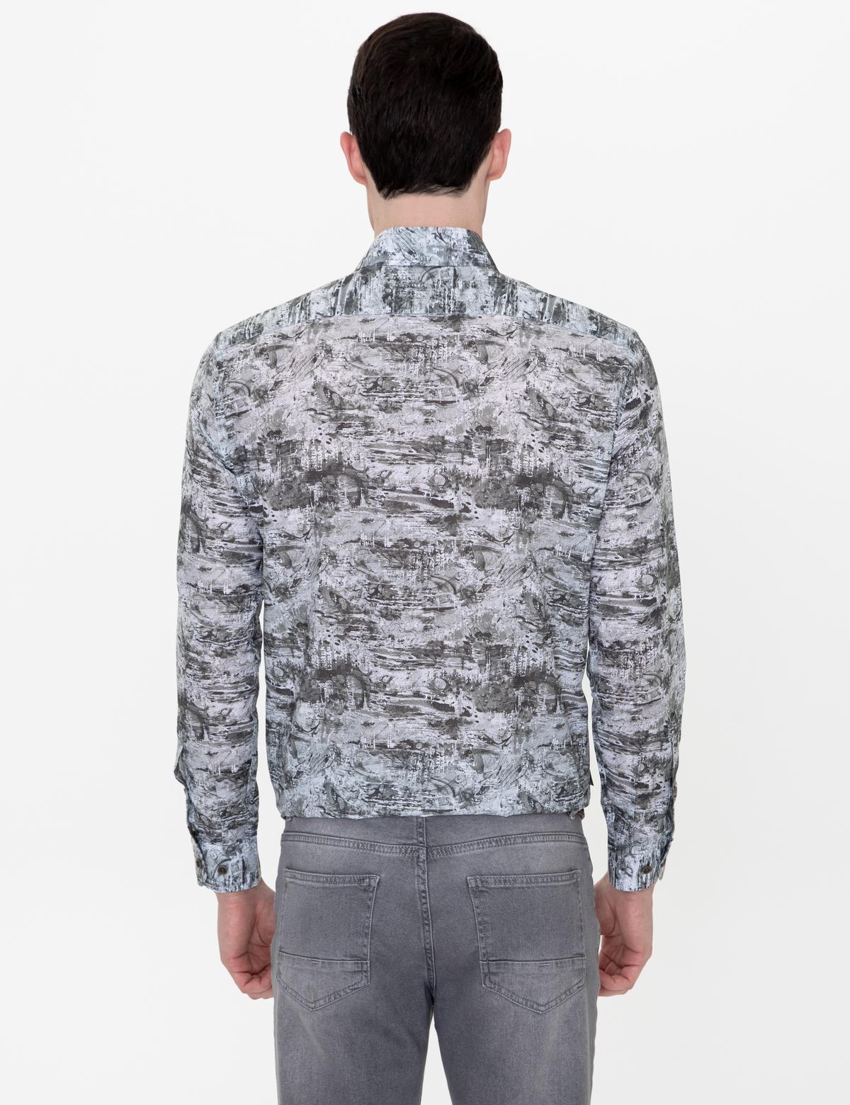 Haki Slim Fit Uzun Kollu Gömlek - 50250957001