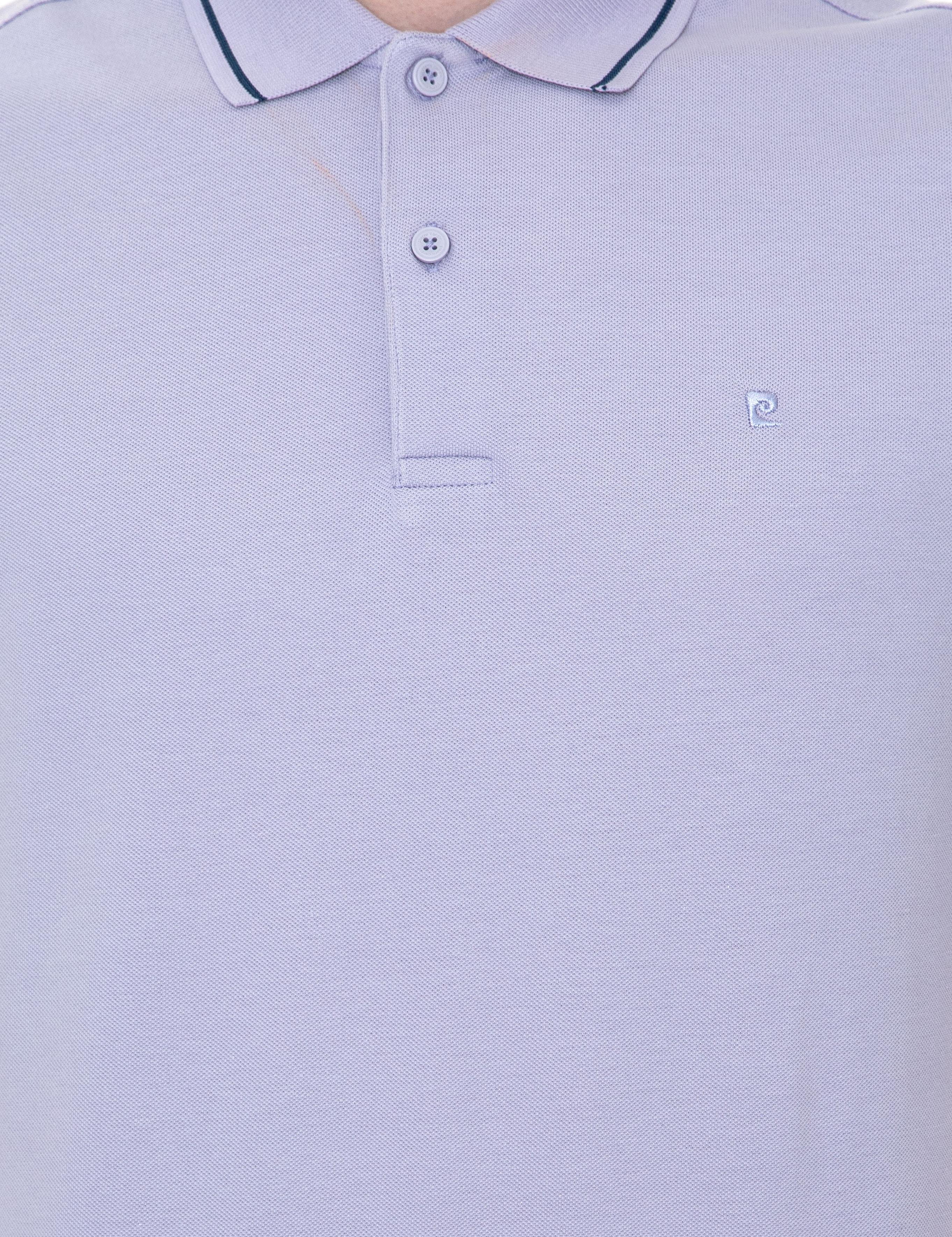 Lila Slim Fit Polo Yaka Basic Tişört