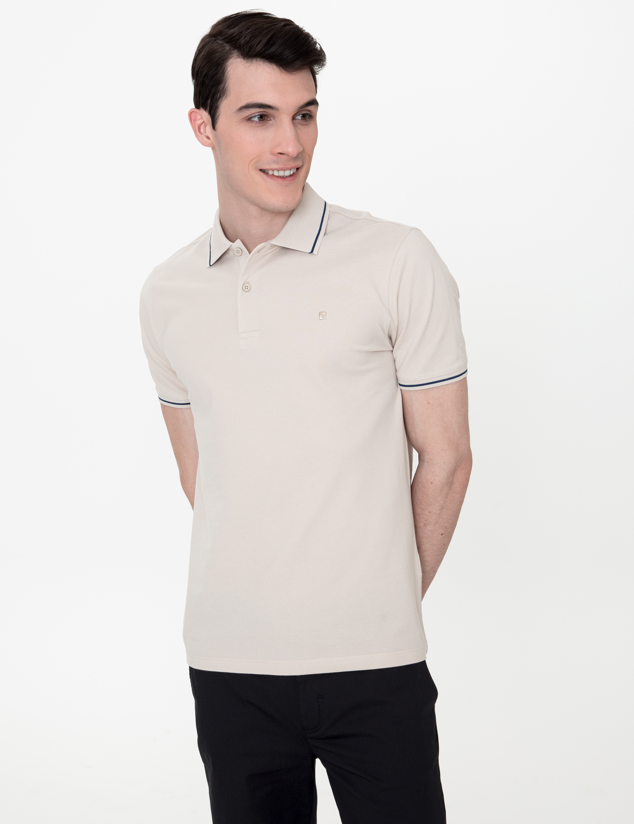 Taş Slim Fit Polo Yaka Basic Tişört - Image 3
