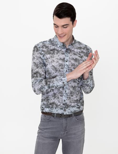 Haki Slim Fit Uzun Kollu Gömlek - 50250957001