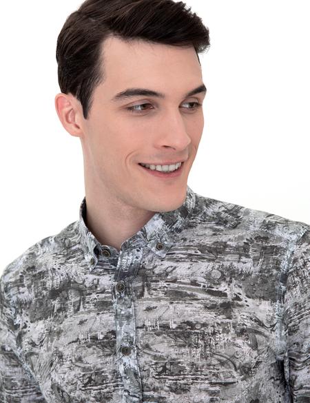 Haki Slim Fit Uzun Kollu Gömlek - 50250957001