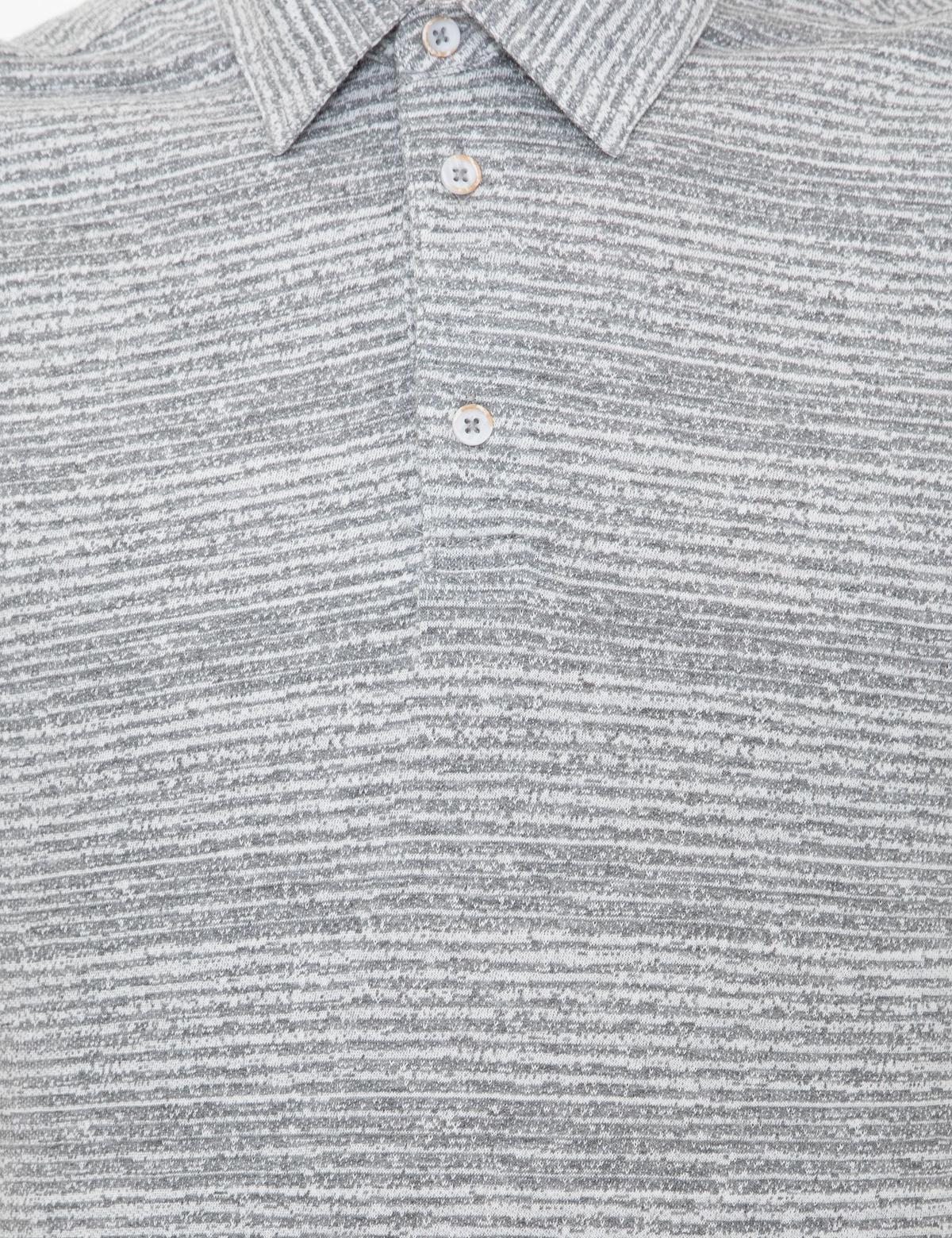 Gri Melanj Slim Fit Baskılı Polo Yaka Tişört - 50249821007