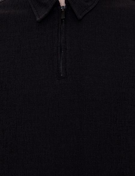 Siyah Slim Fit Polo Yaka Tişört - 50251665015