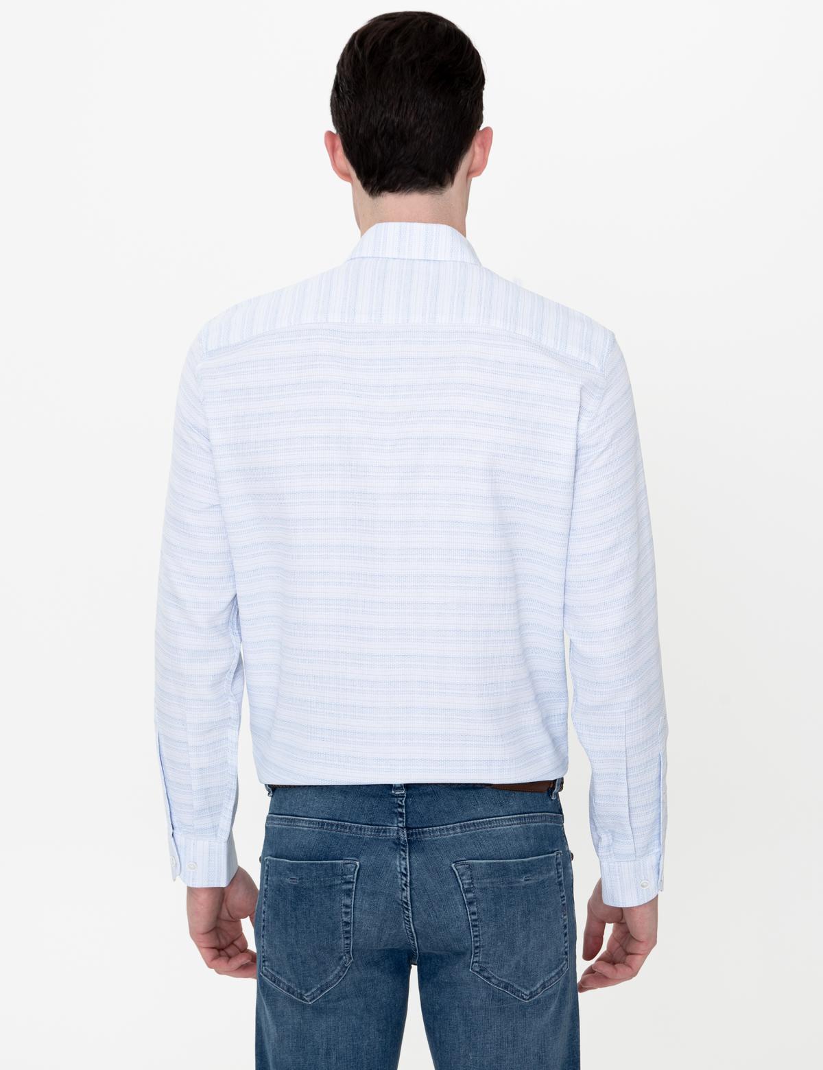 Açık Mavi Slim Fit Uzun Kollu Gömlek - 50247126001