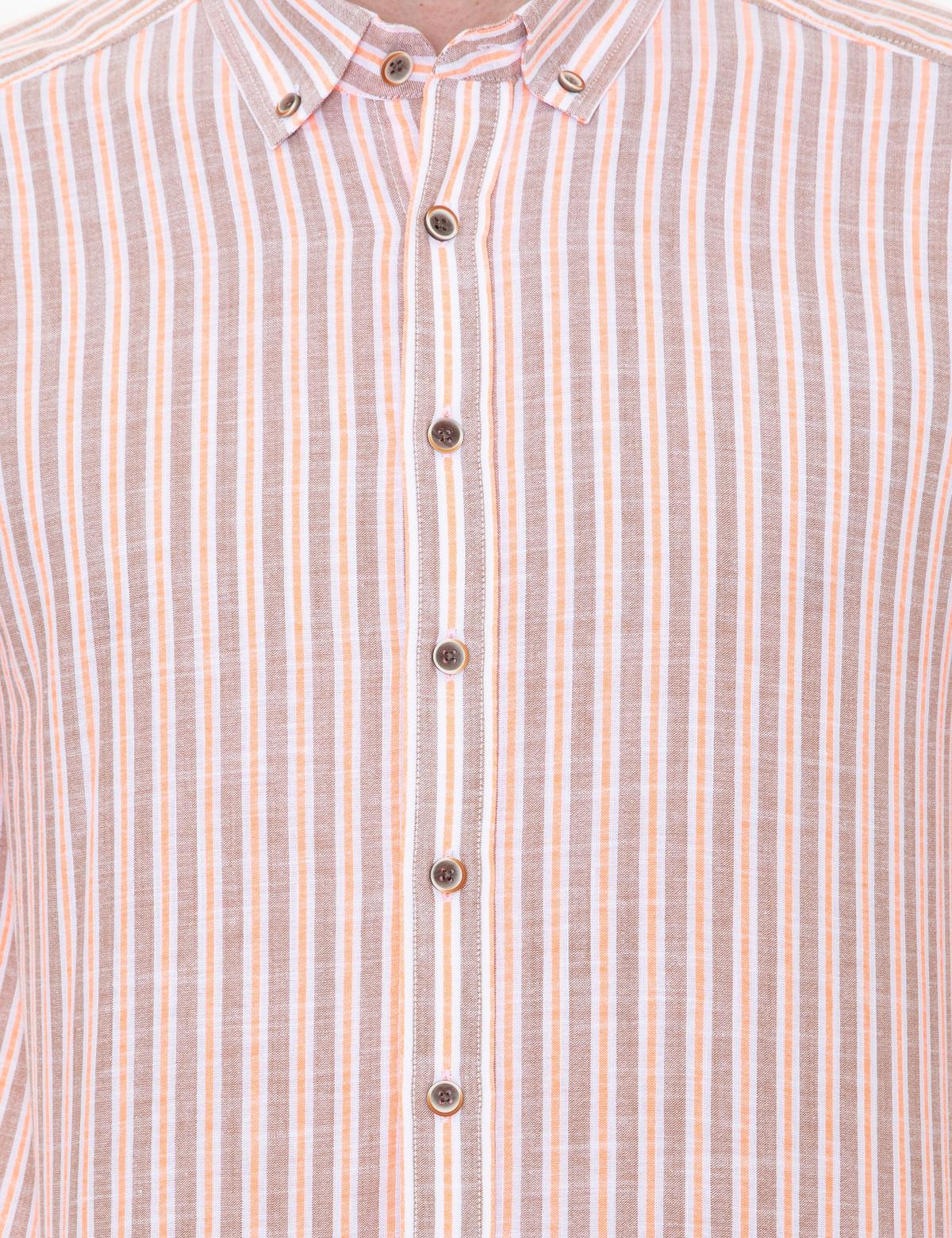 Açık Kahverengi Slim Fit Uzun Kollu Gömlek - 50250522007