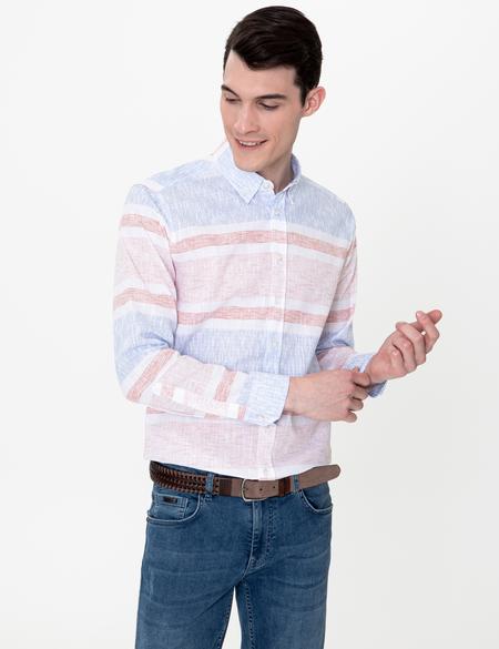 Turuncu Slim Fit Uzun Kollu Gömlek - 50249758001