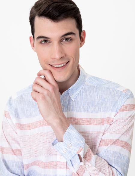 Turuncu Slim Fit Uzun Kollu Gömlek - 50249758001