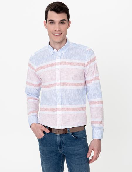 Turuncu Slim Fit Uzun Kollu Gömlek - 50249758001