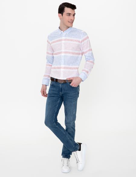 Turuncu Slim Fit Uzun Kollu Gömlek - 50249758001