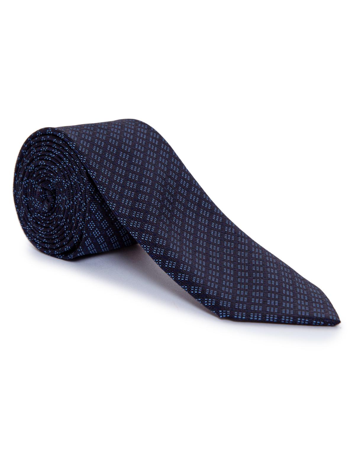 Lacivert 3'lü Kravat Mendil Set - 50252878002