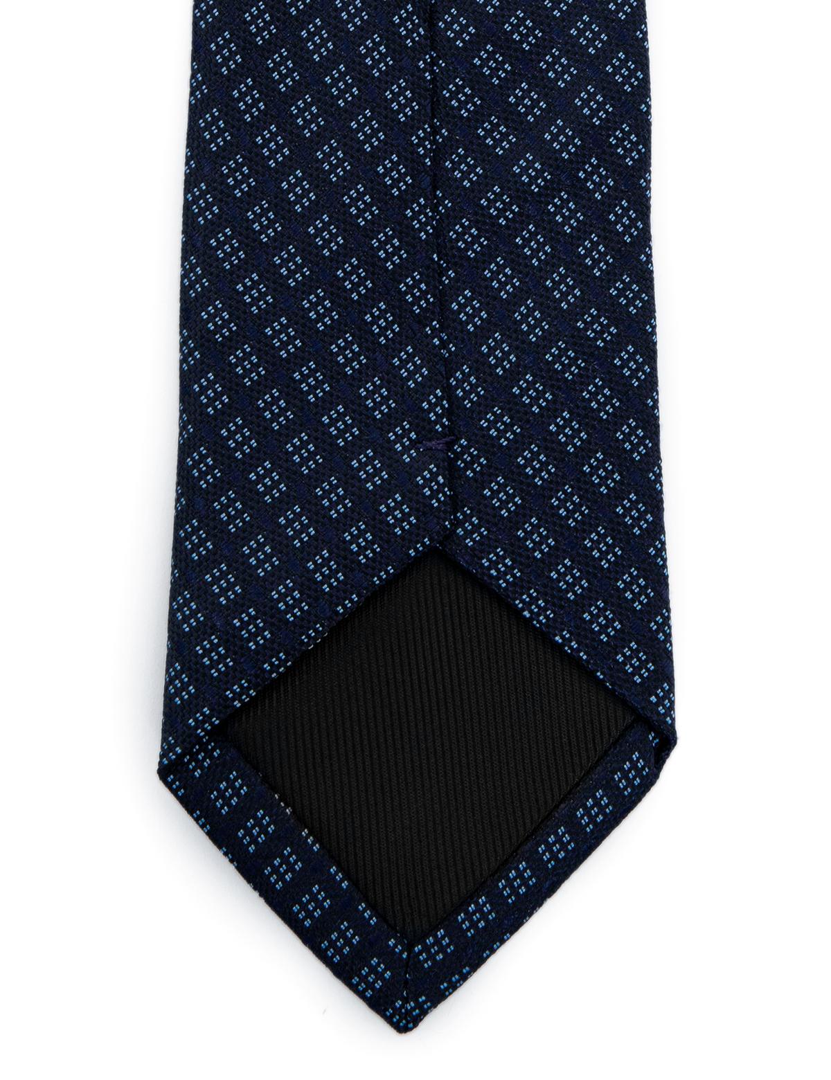 Lacivert 3'lü Kravat Mendil Set - 50252878002