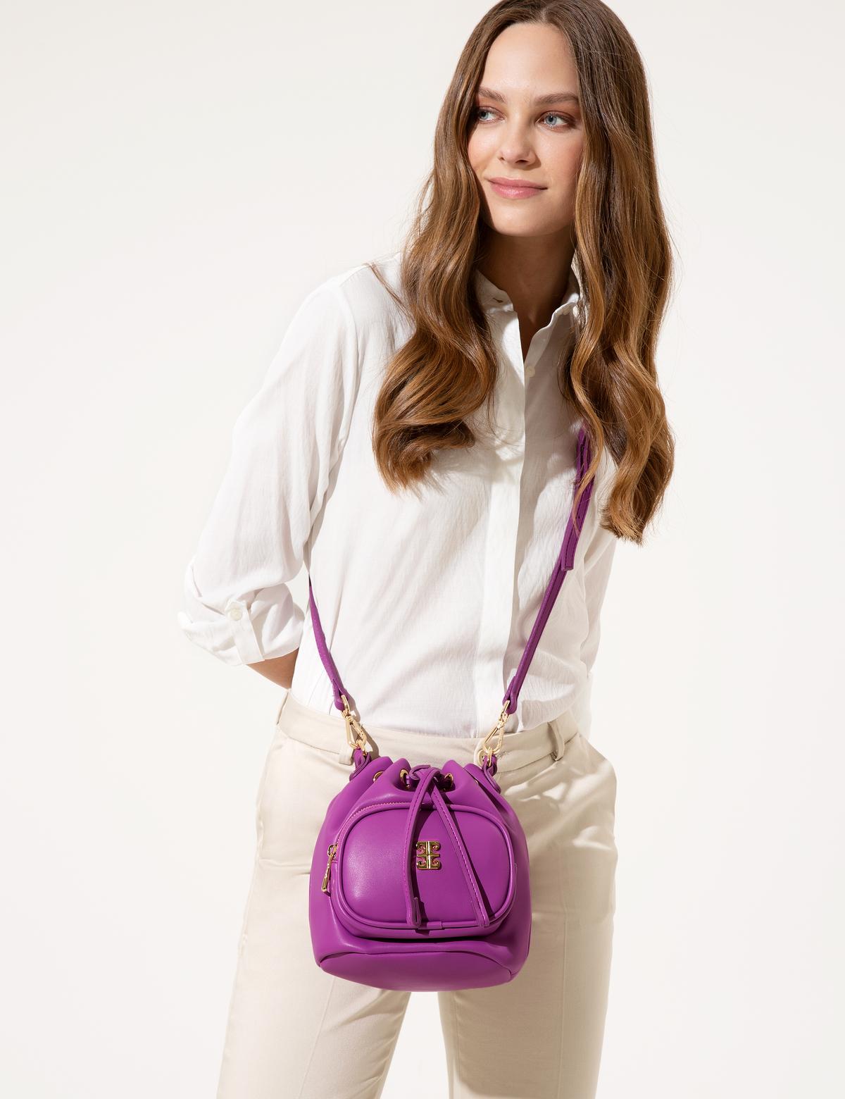 Menekşe Büzgülü Çanta