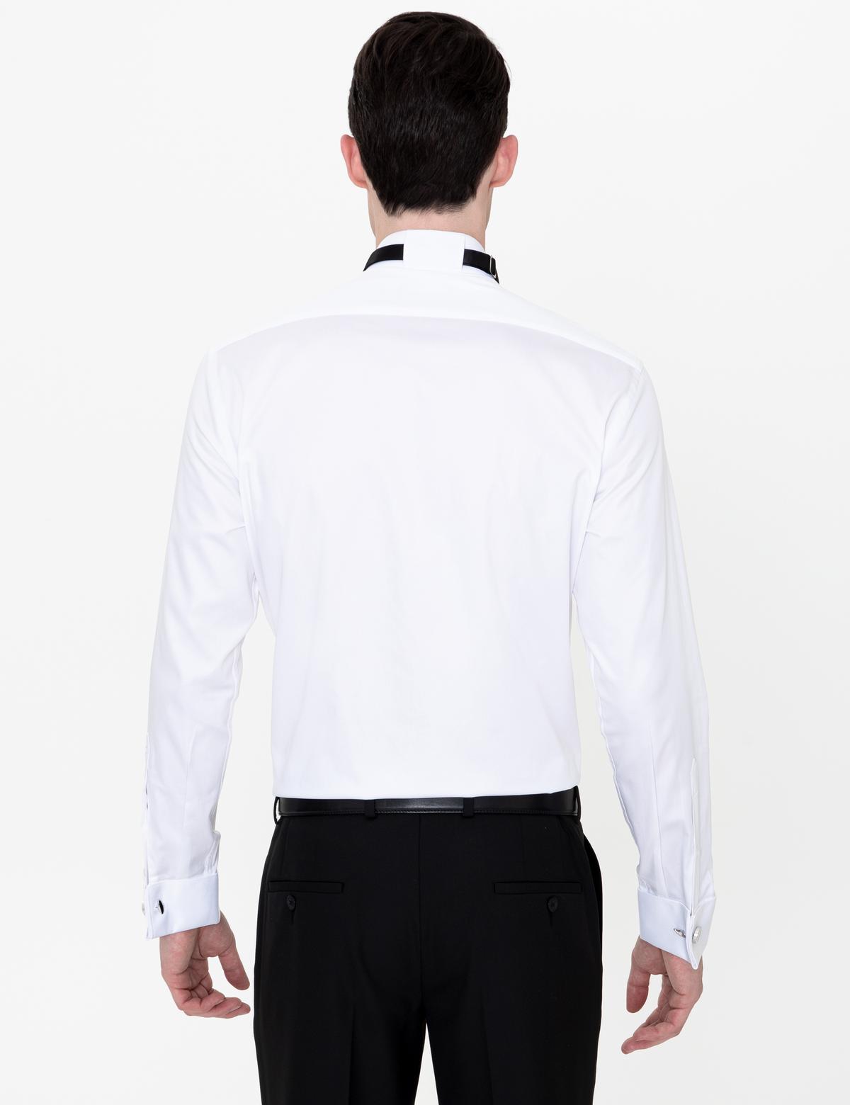 Beyaz Slim Fit Smokin Gömlek - 50246036002