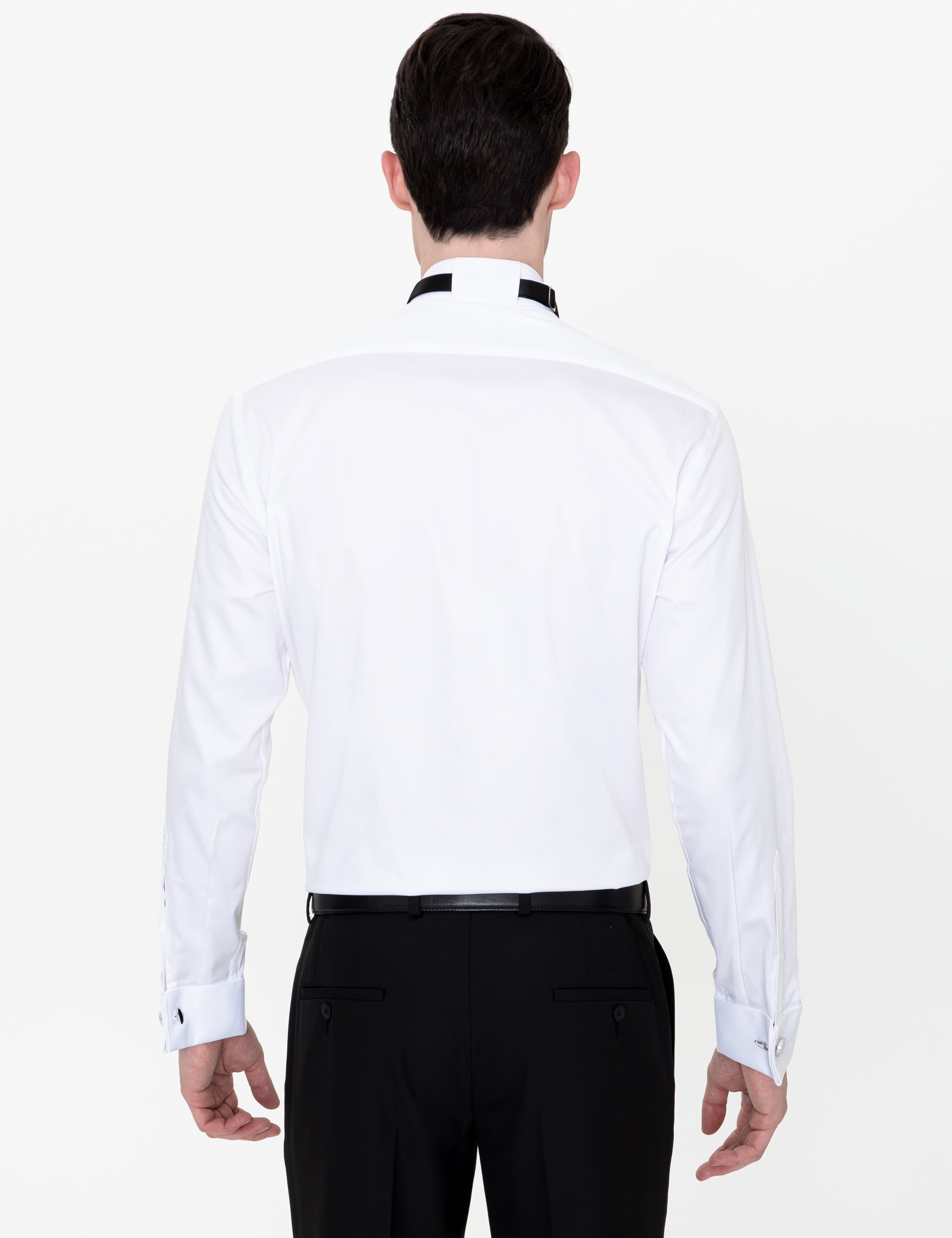 Beyaz Slim Fit Smokin Gömlek