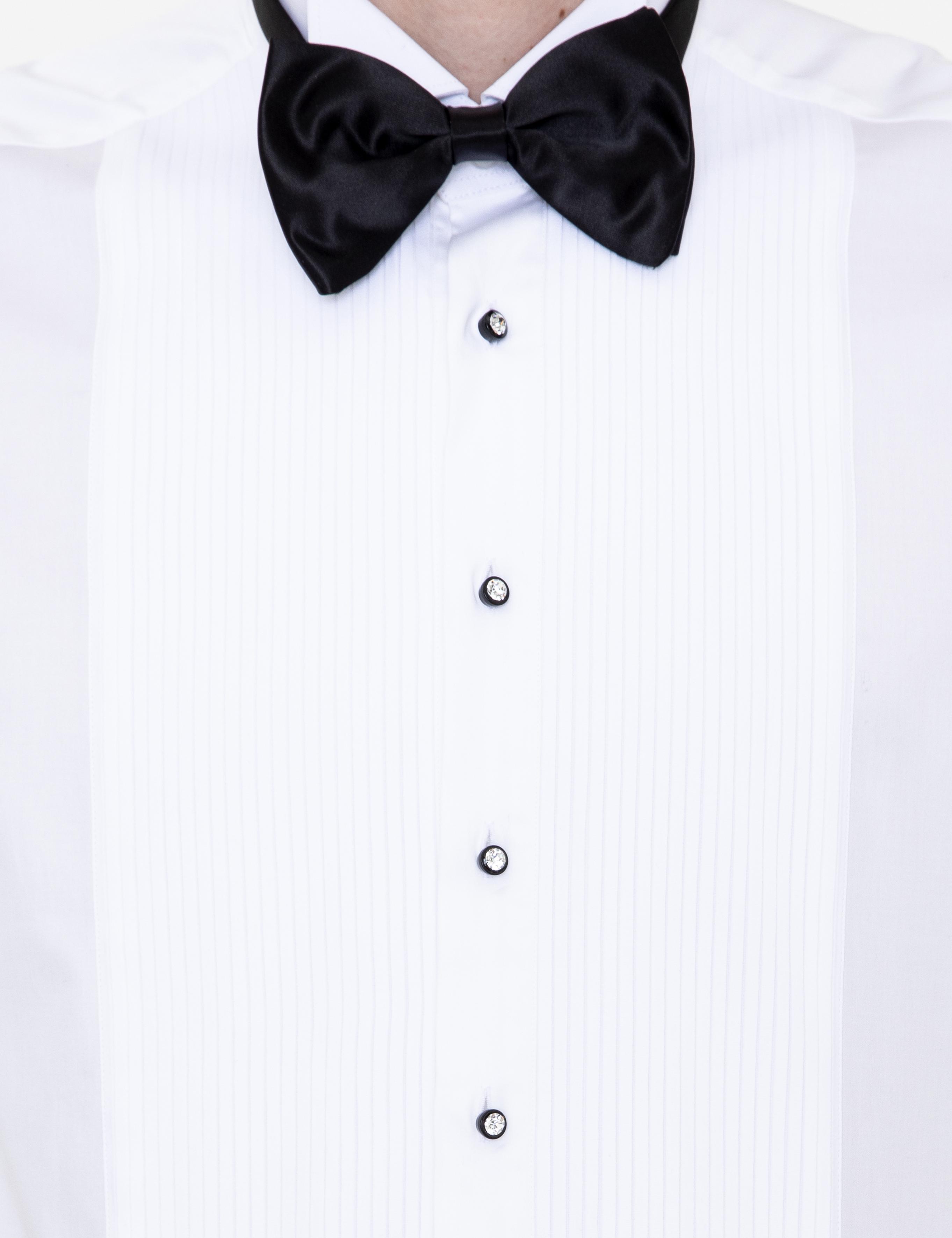 Beyaz Slim Fit Smokin Gömlek