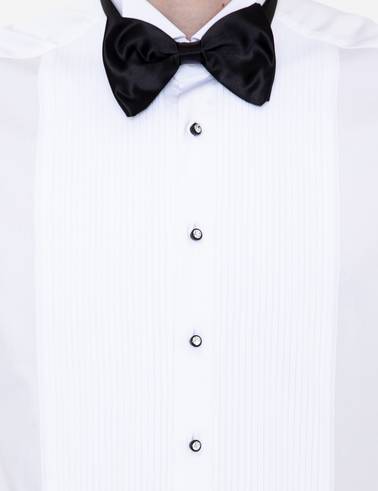 Beyaz Slim Fit Smokin Gömlek