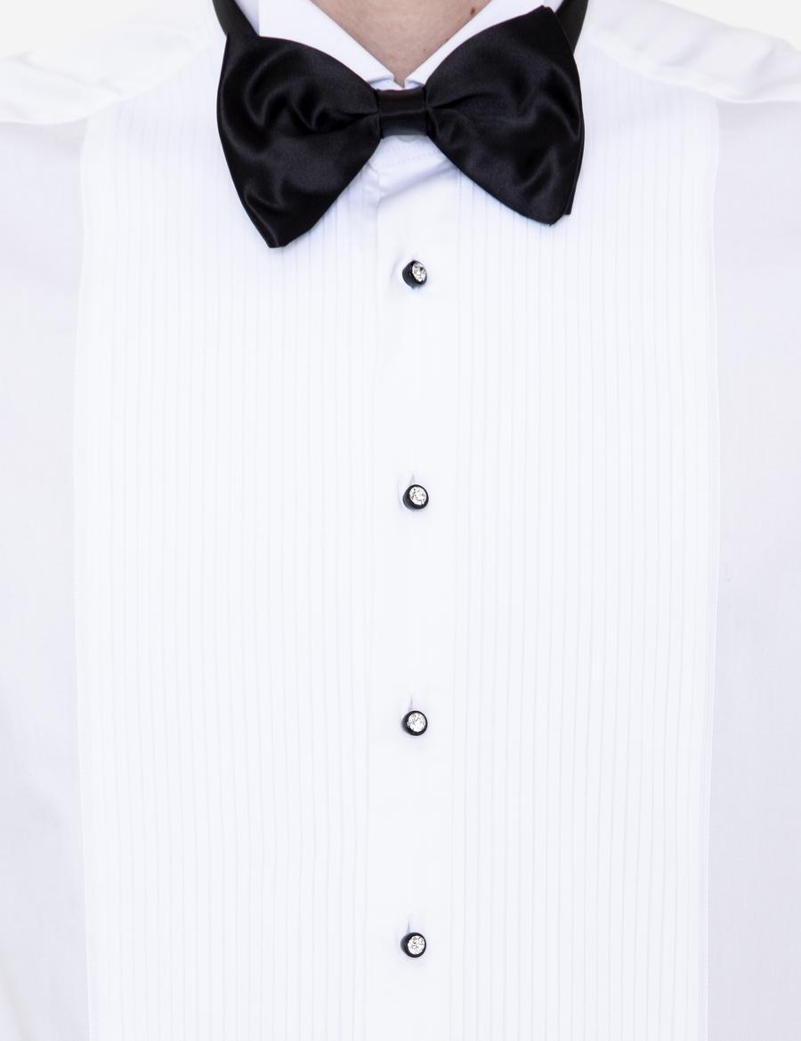 Beyaz Slim Fit Smokin Gömlek