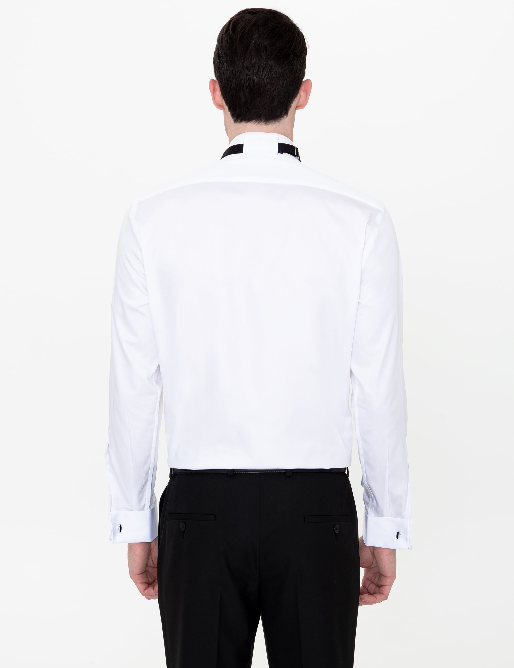Beyaz Slim Fit Smokin Gömlek