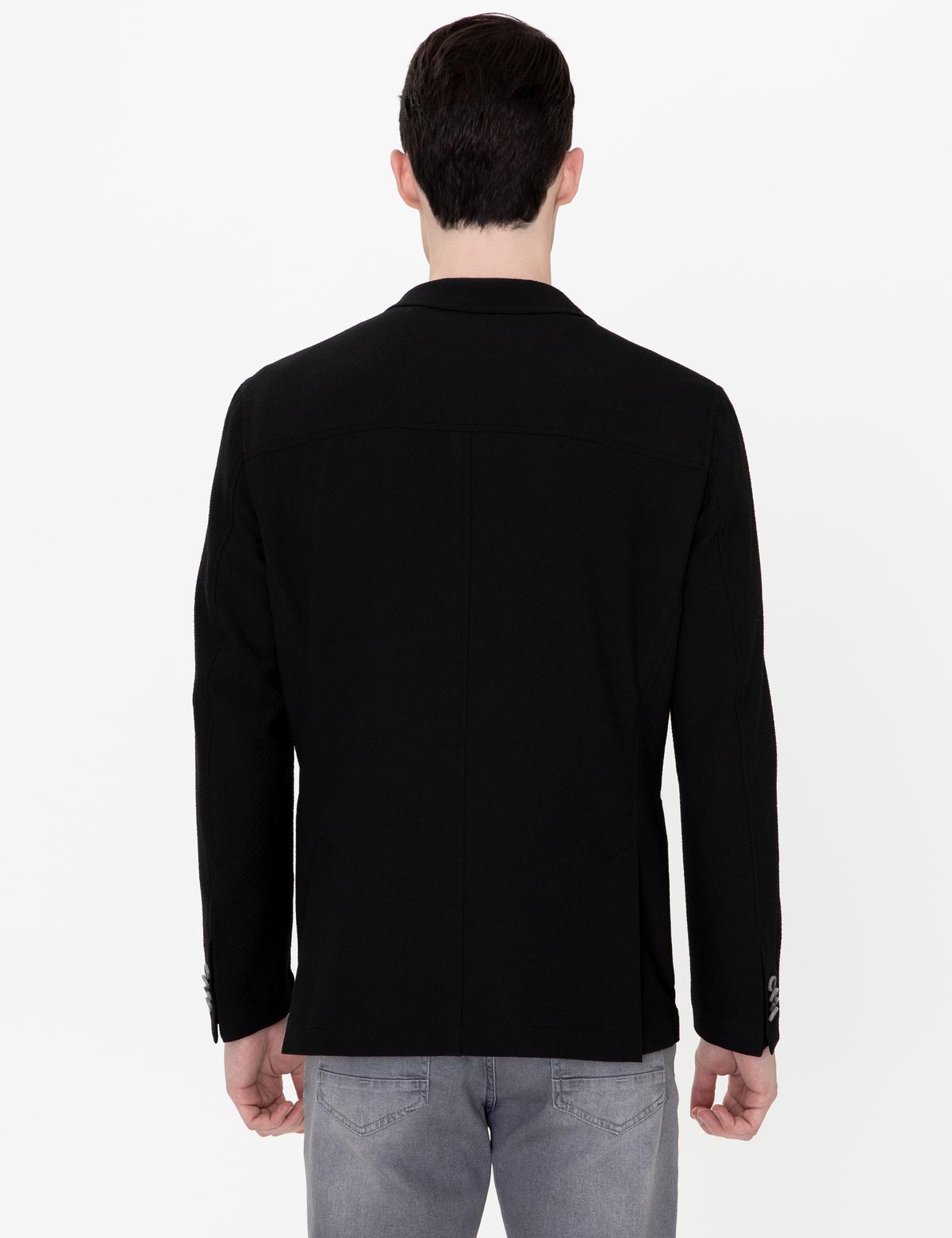 Siyah Ex. Slim Fit Ceket - 50247506056