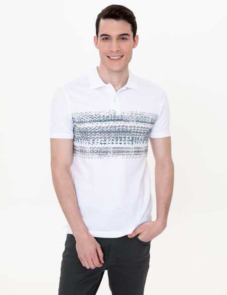 Beyaz Slim Fit Polo Yaka Tişört - 50249851004