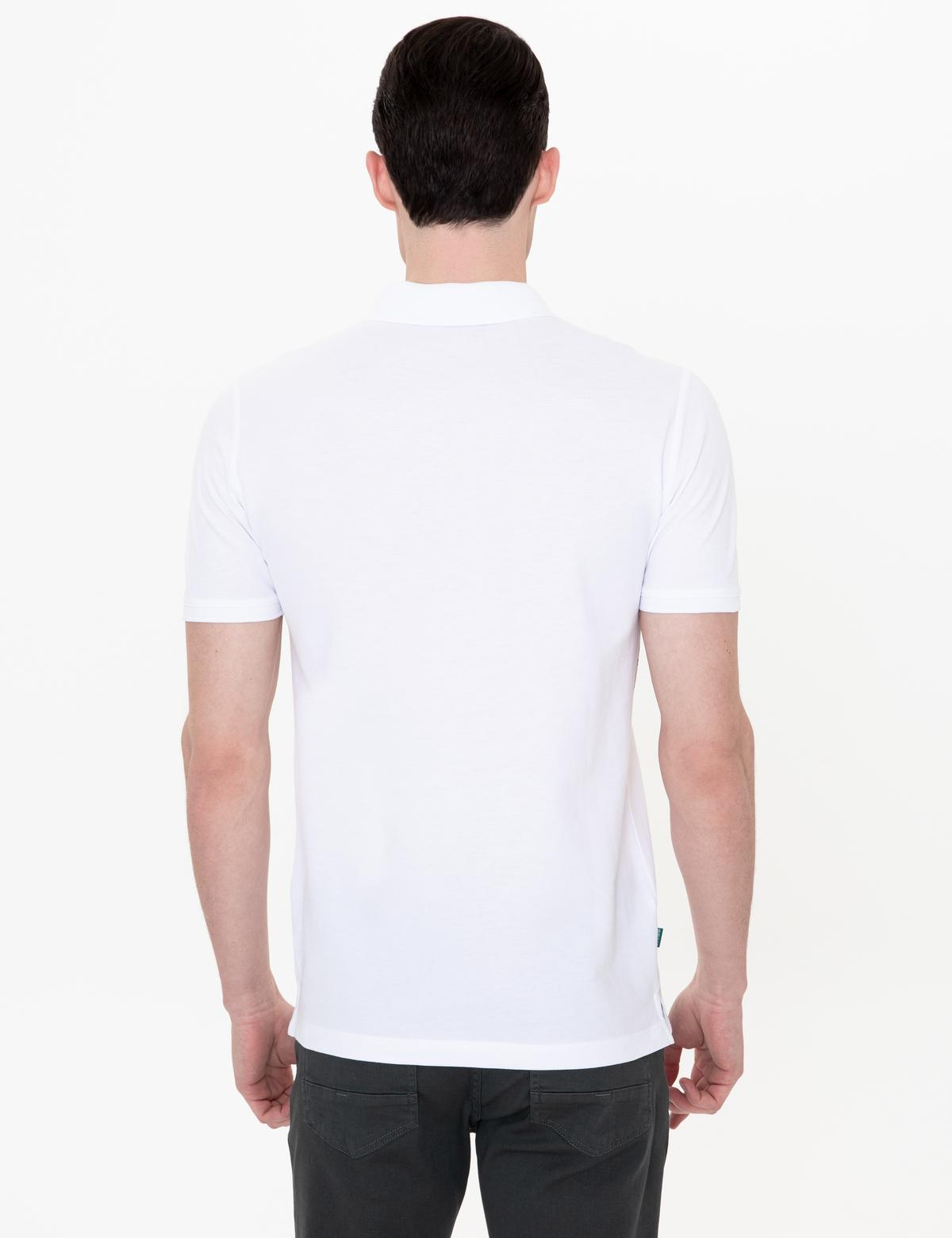 Beyaz Slim Fit Polo Yaka Tişört - 50249851004