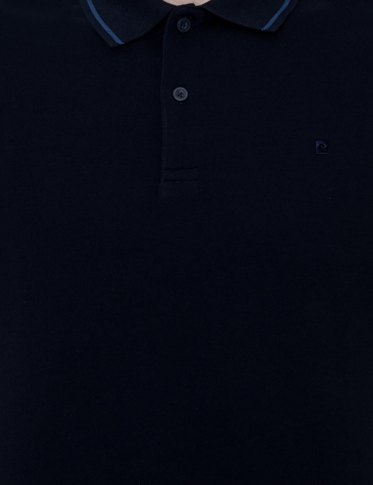 Koyu Lacivert Slim Fit Polo Yaka Basic Tişört - 50252448164