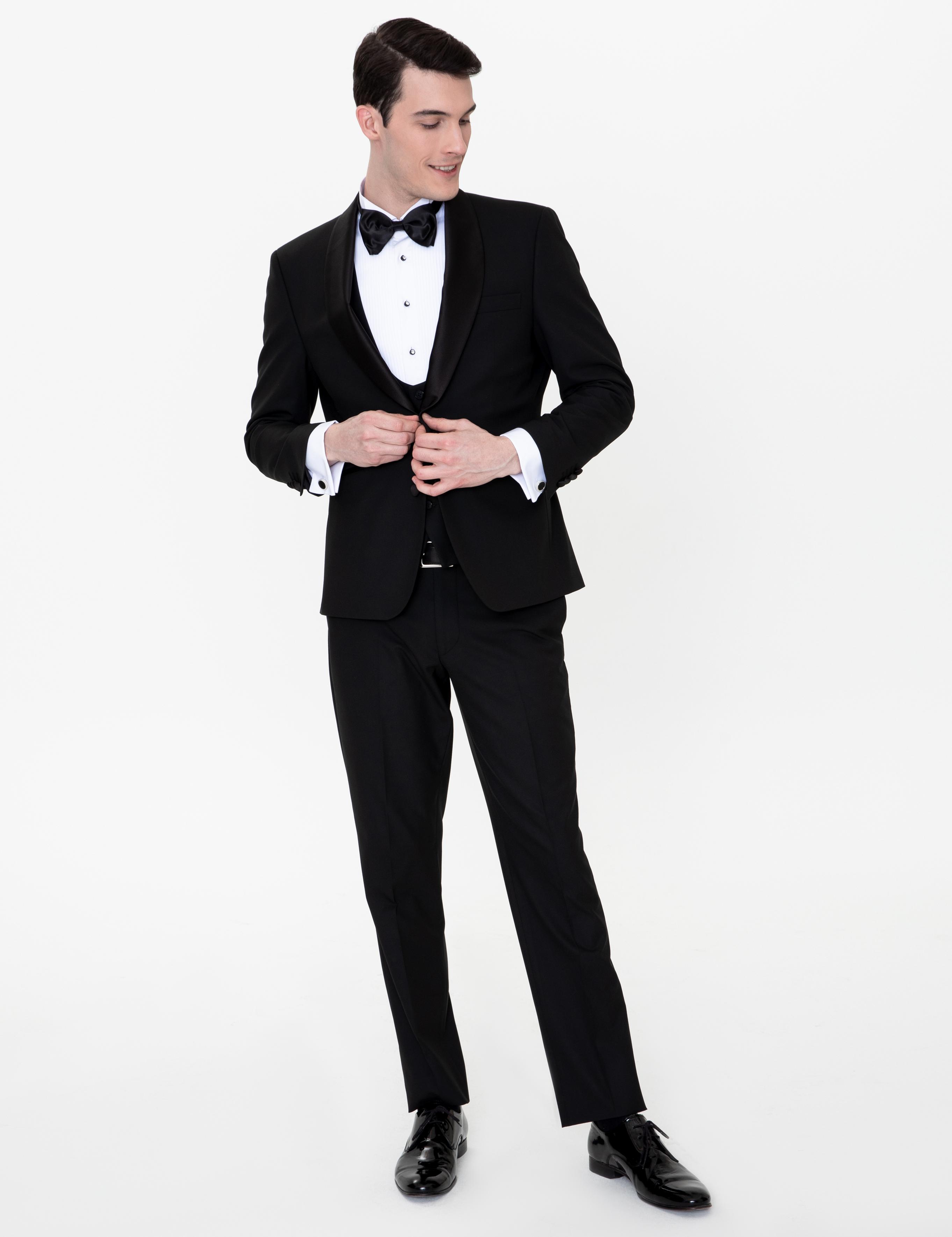 Siyah Yelekli Damatlık Smokin
