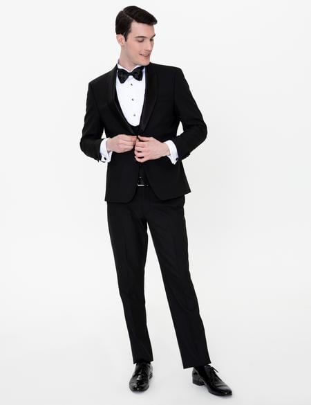 Siyah Yelekli Damatlık Smokin - 50253487005