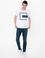 Beyaz Slim Fit Bisiklet Yaka Tişört