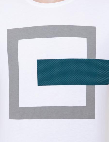 Beyaz Slim Fit Bisiklet Yaka Tişört - 50249705026