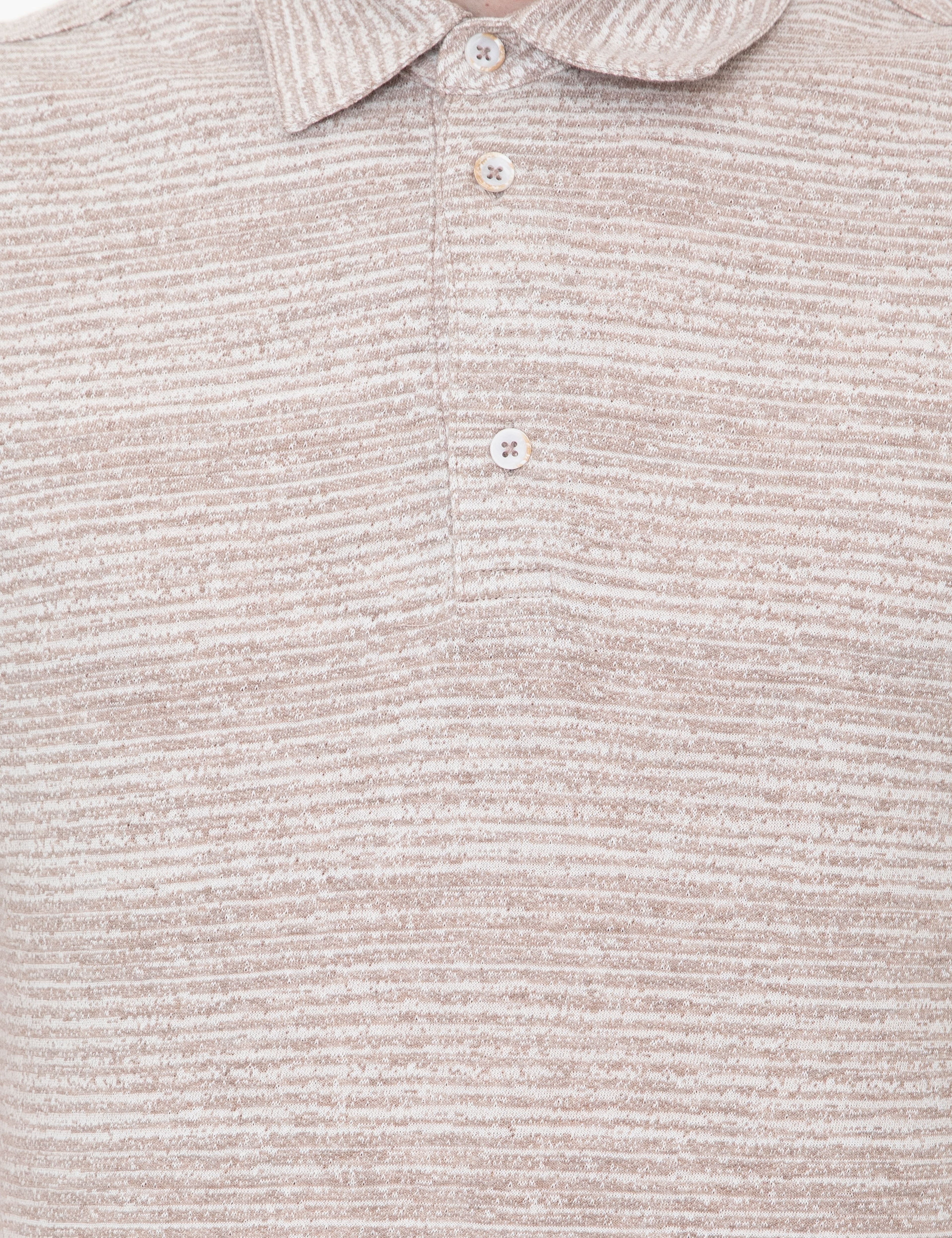 Bej Dokulu Slim Fit Polo Yaka Tişört - Image 6