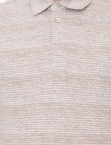 Bej Dokulu Slim Fit Polo Yaka Tişört - 50249821013