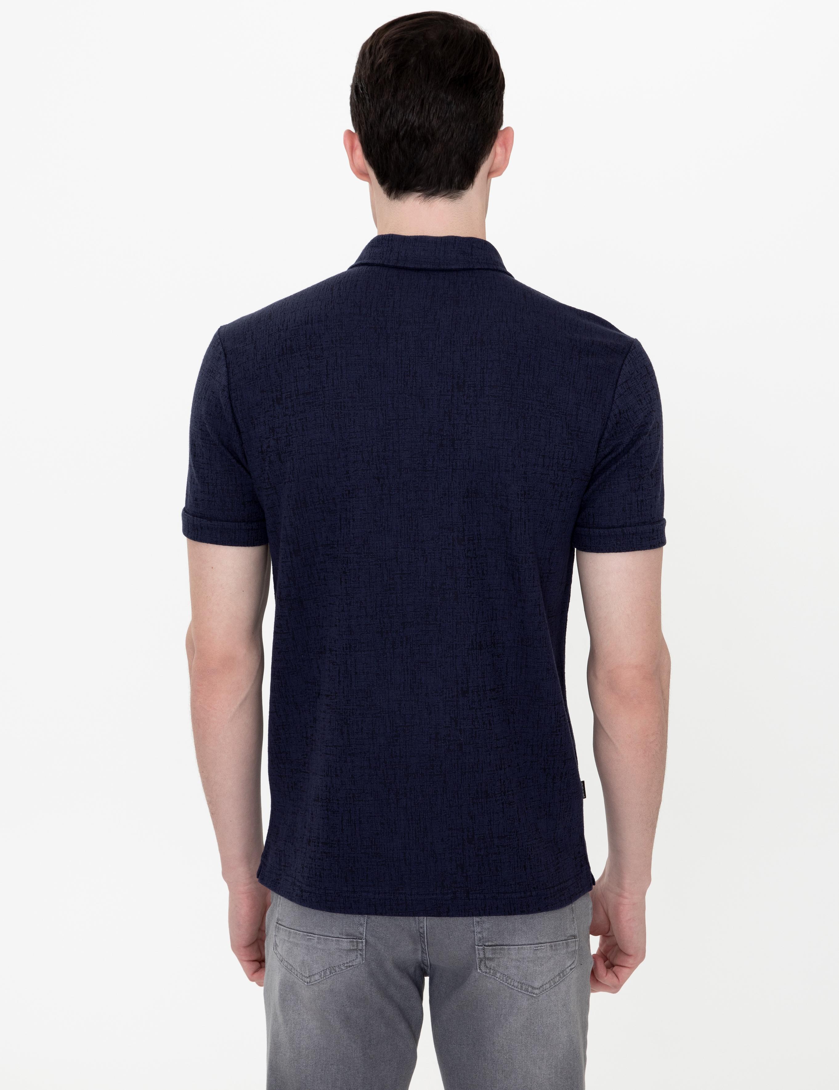 Lacivert Slim Fit Polo Yaka Tişört