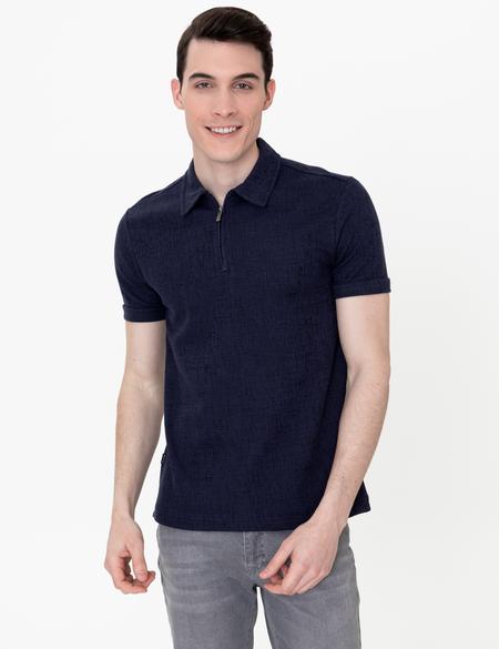 Lacivert Slim Fit Polo Yaka Tişört - 50251665019