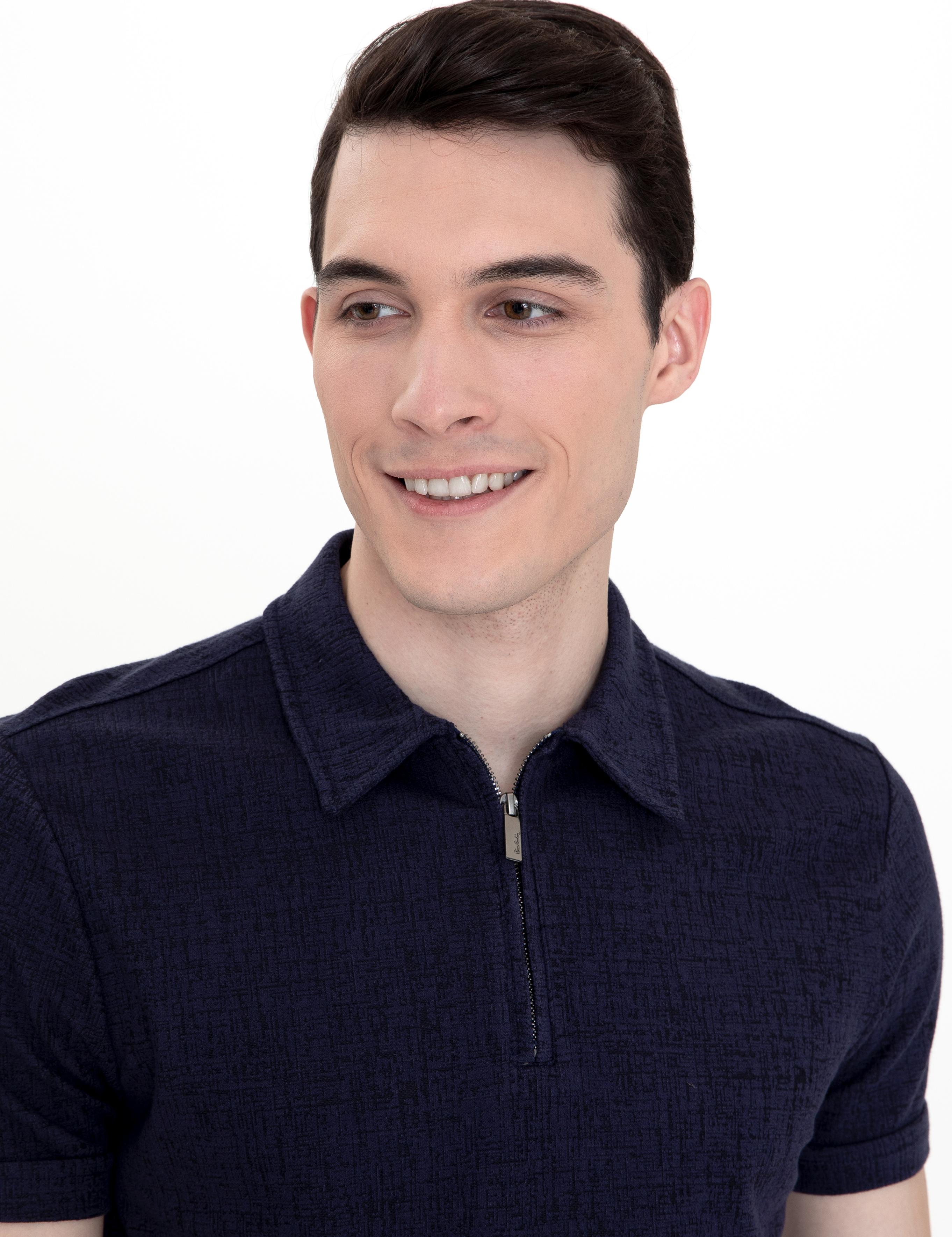 Lacivert Slim Fit Polo Yaka Tişört