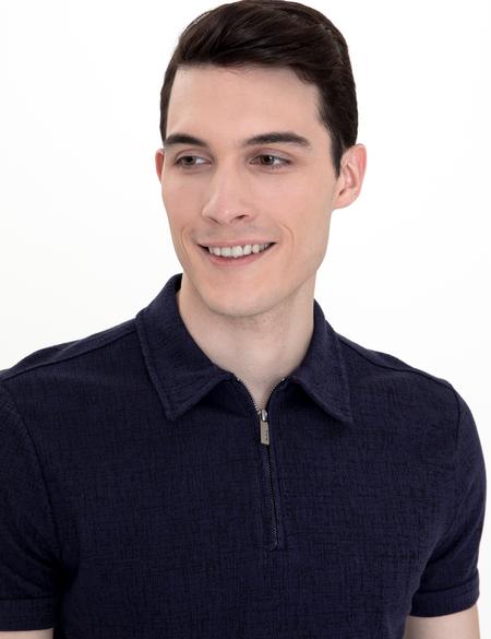 Lacivert Slim Fit Polo Yaka Tişört - 50251665019