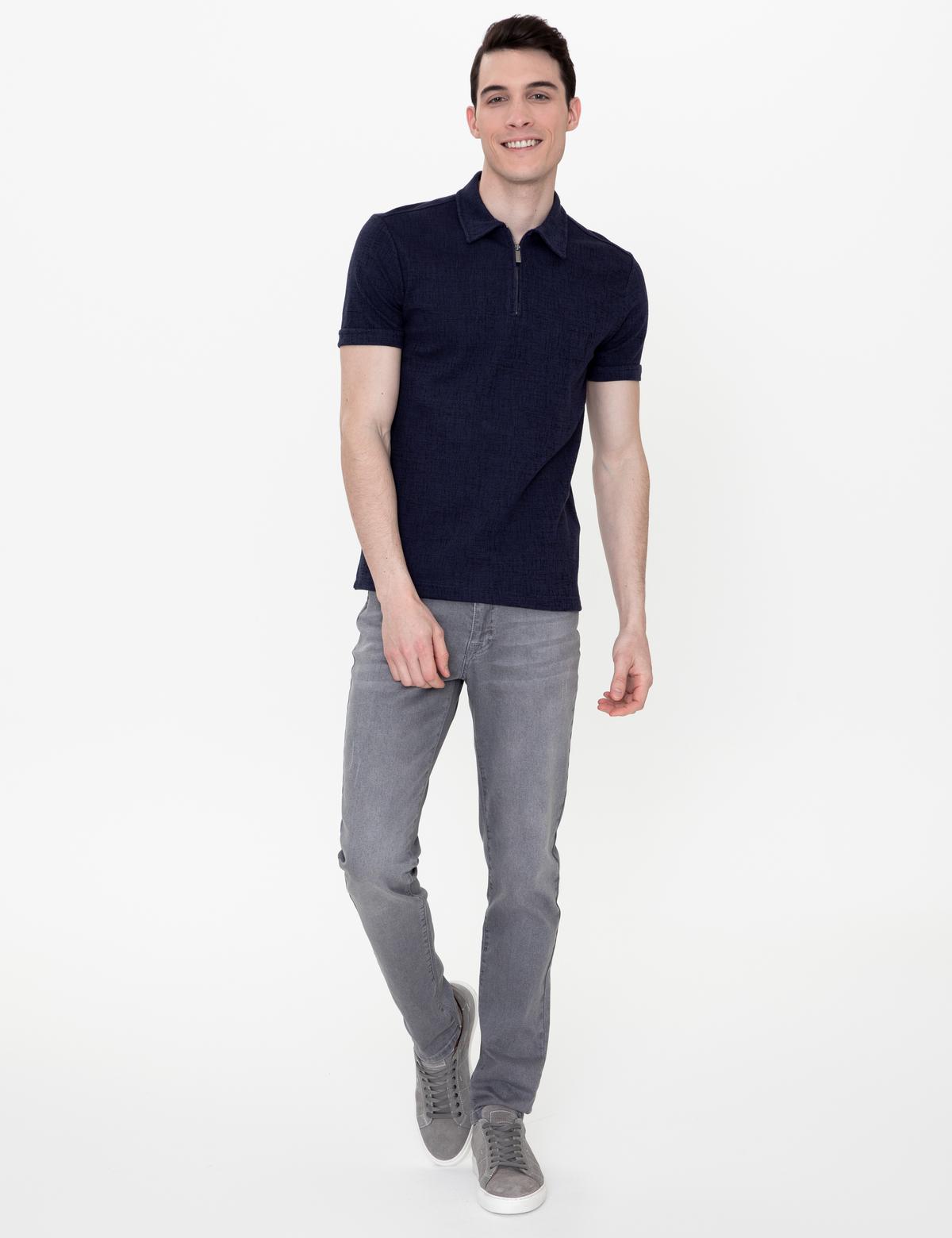 Lacivert Slim Fit Polo Yaka Tişört - 50251665019