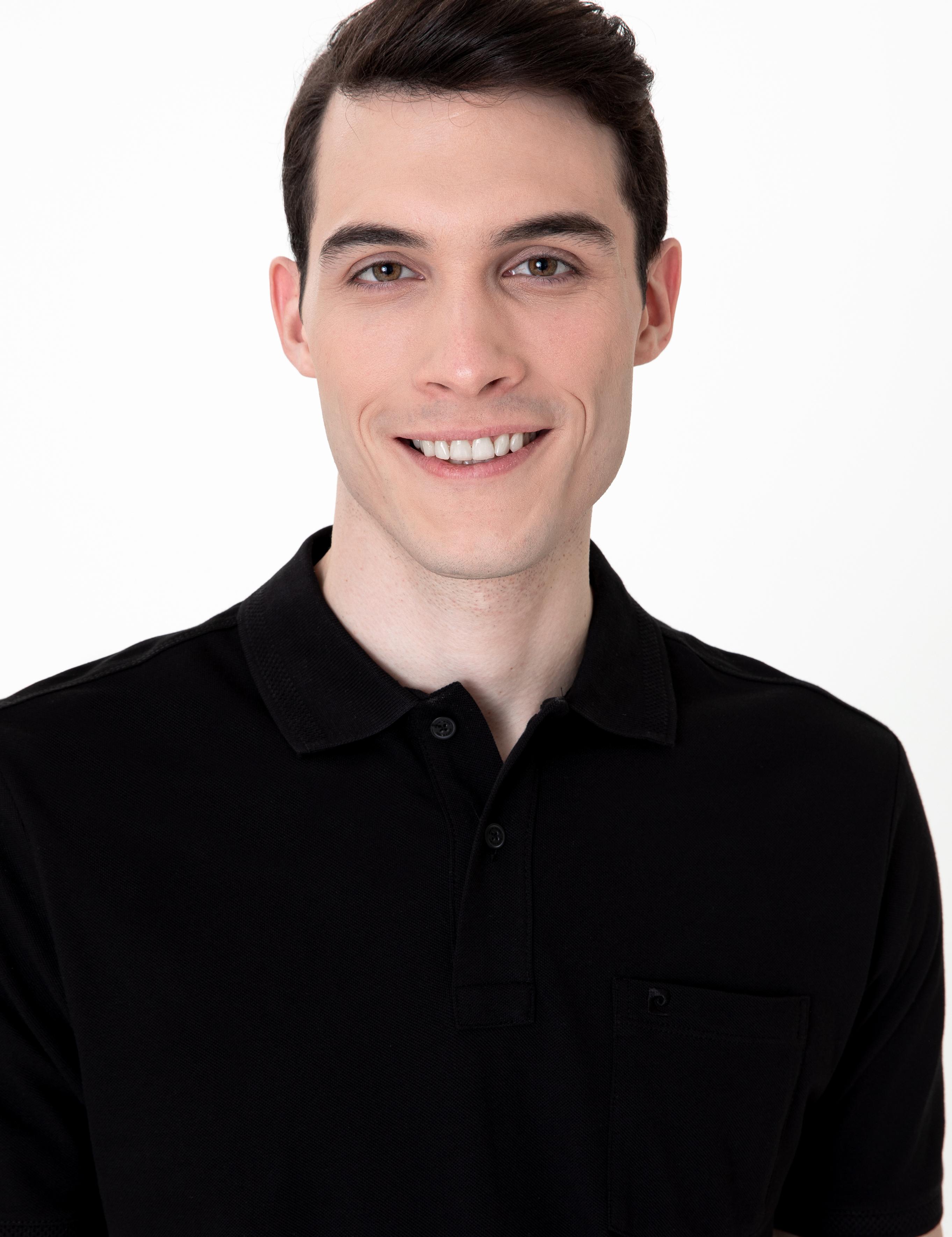 Siyah Regular Fit Polo Yaka Basic Tişört