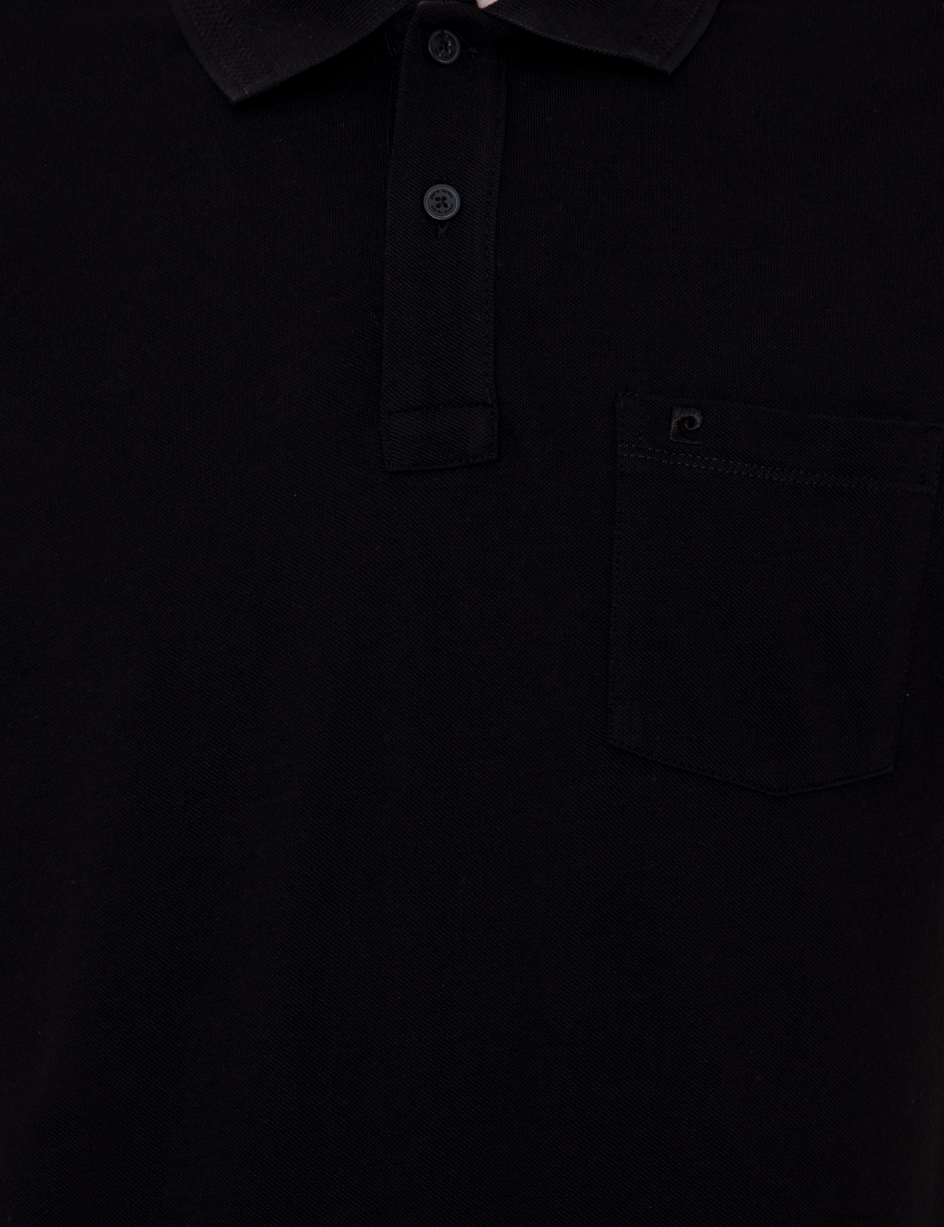 Siyah Regular Fit %100 Pamuk Düğmeli Polo Yaka Basic Tişört - Image 6