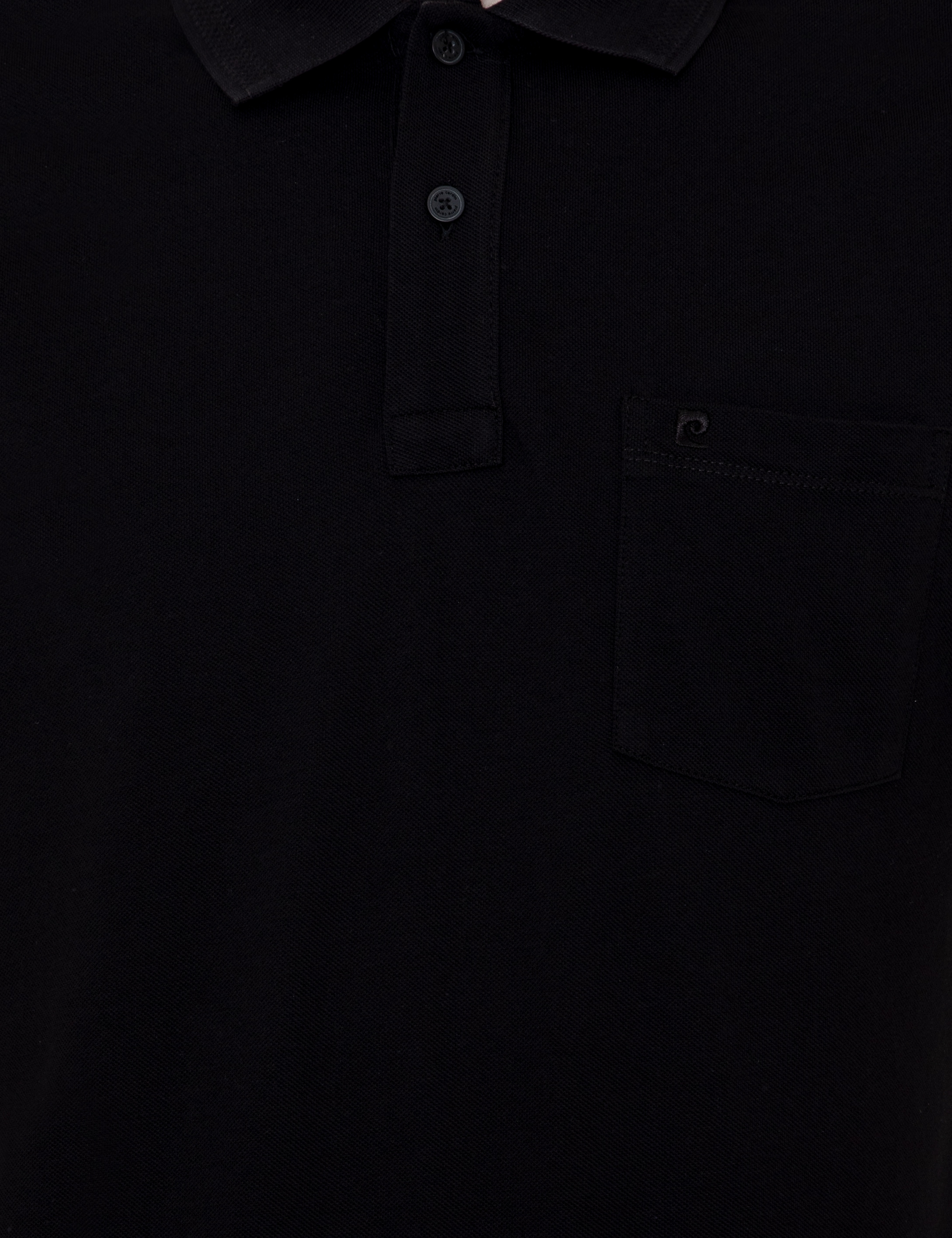 Siyah Regular Fit %100 Pamuk Düğmeli Polo Yaka Basic Tişört